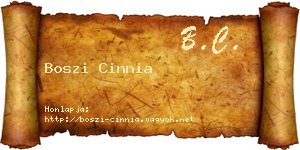 Boszi Cinnia névjegykártya